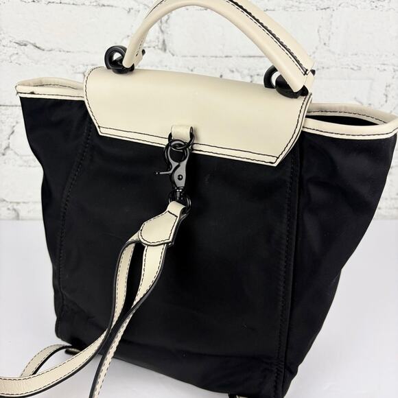 Zac Posen White Leather Black Nylon Backpack Purse main image 4